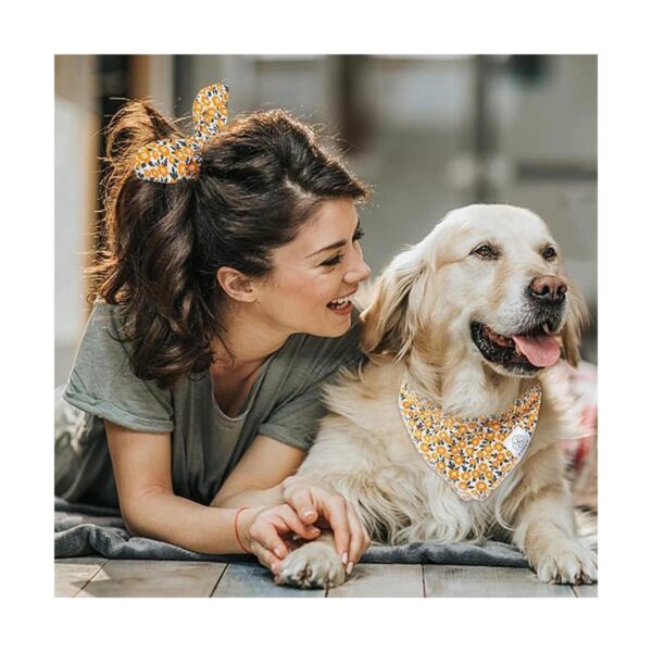 Bandanas para perros y coleteros a juego con flores y_2