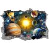 Adhesivo decorativo para pared con sistema solar en 3D_2
