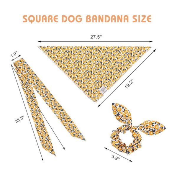 Bandanas para perros y coleteros a juego con flores y_3