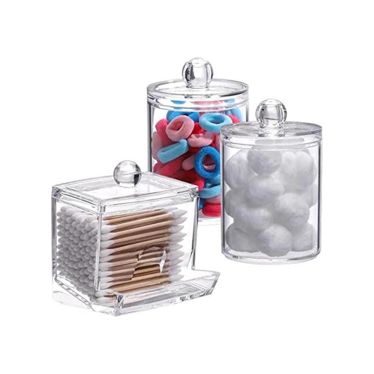 Tbestmax Soporte Qtips de plástico para baño dispensador