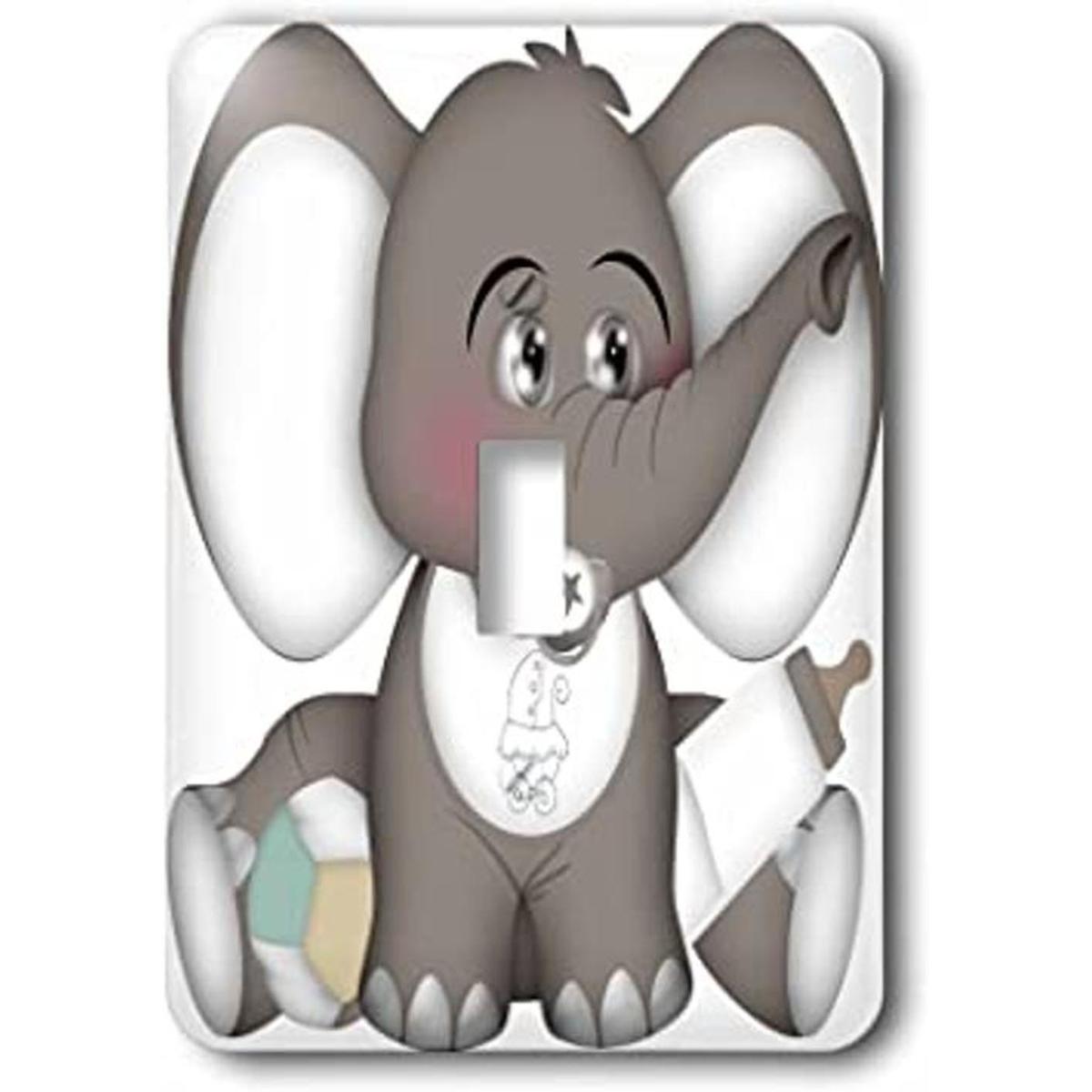 3dRose lsp2225841 Elefante para bebé con chupete