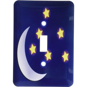 3dRose lsp448601 Moon N Stars On Dark Blue Interruptor_1