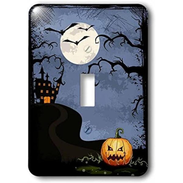 3dRose lsp654531 Casa embrujada de Halloween con luna_1