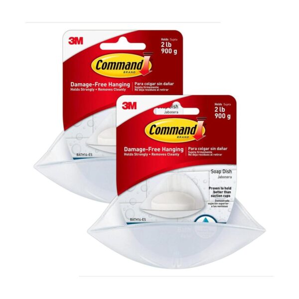 Jabonera 3M con franja impermeable de Command BATH14_1