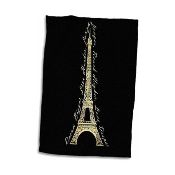 3D Rose Paris Dream Bigger Toalla de diseño inspirador_2