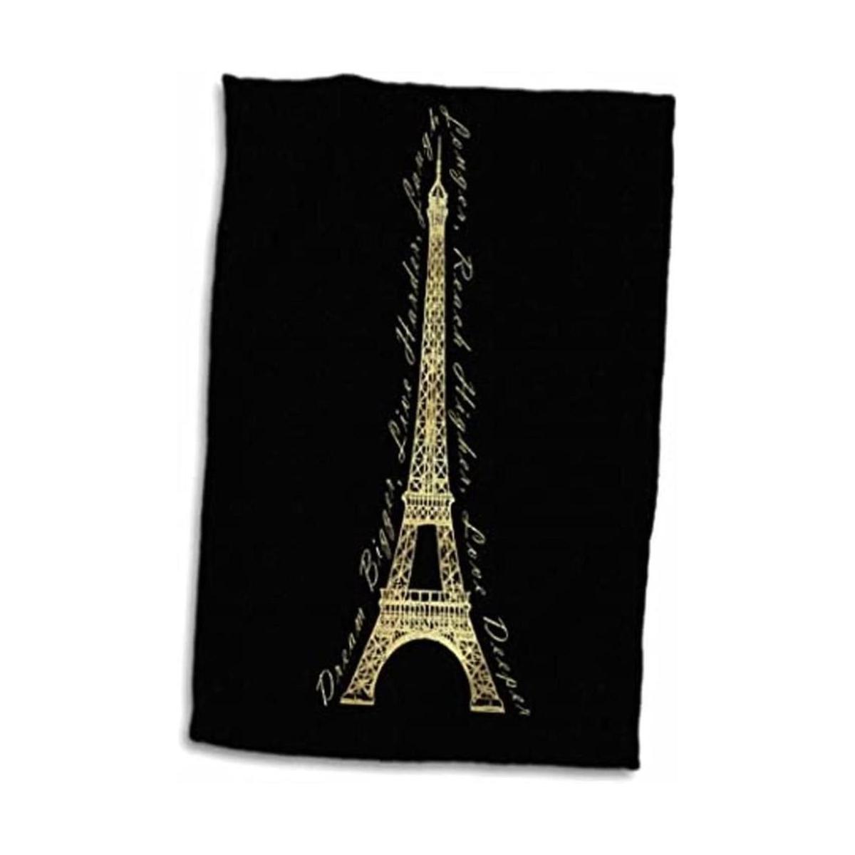 3D Rose Paris Dream Bigger Toalla de diseño inspirador