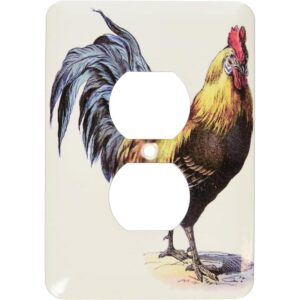 3dRose lsp372596 Azul Amarillo Rojo Victorian Rooster 2_1
