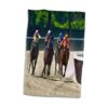3D Rose Group of Horses RacingJockeys Toalla de mano y_1