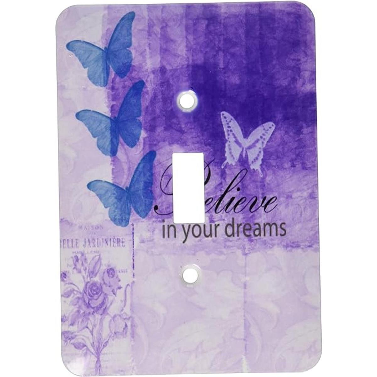 3dRose lsp635421 Vintage Purple Inspired Butterflies