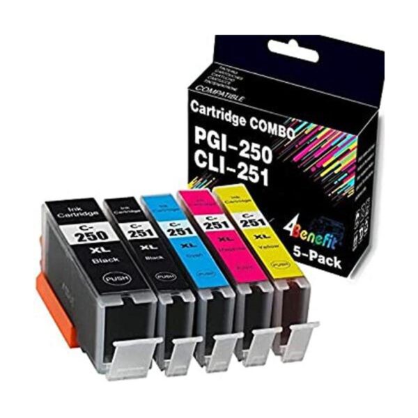 Paquete de 5 cartuchos de tinta compatibles con PGI250