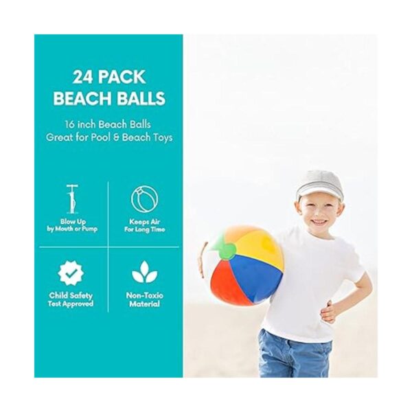 4Es Novelty Paquete de 24 bolas de playa a granel bola_2