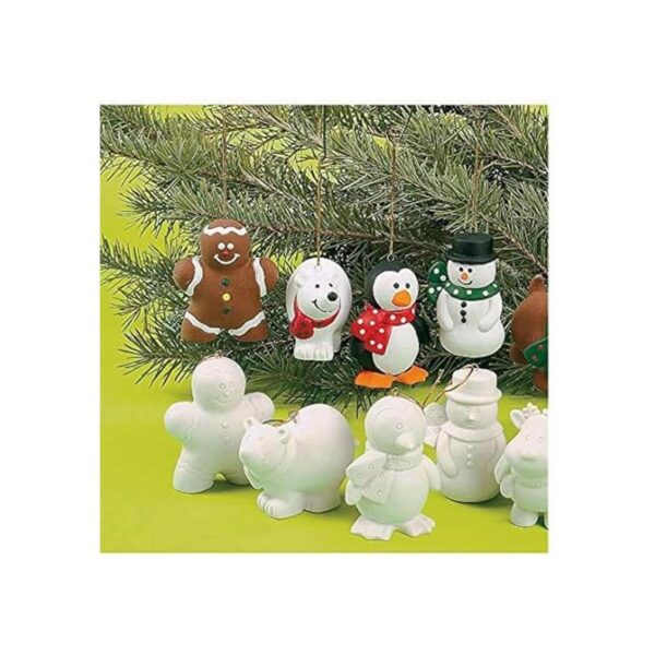 Adornos de Navidad de cerámica listos para pintar paquete