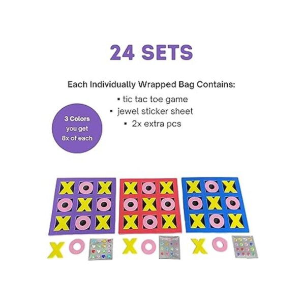Tic Tac Toe Juego 24 unidades con calcomanías para_5
