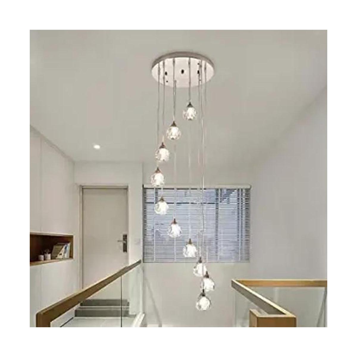 Maxax Lámpara de techo de cristal de 10 luces lámpara