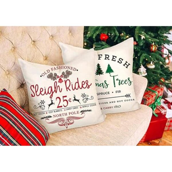4TH Emotion Juego de 4 fundas de almohada de Navidad de 18_3