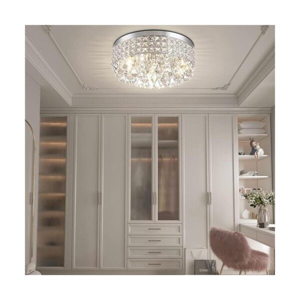 Maxax Lámpara de araña de cristal de 4 luces moderna