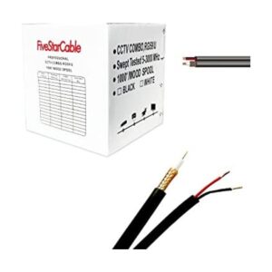 500 ft. RG59 CCTV siamés Combo Cable coaxial Negro 20_1