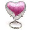 Urna de recuerdo de corazón rosa mini urna de ceniza_1
