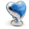 Urna de recuerdo de corazón azul cielo Mini urna de