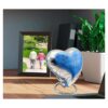 Urna de recuerdo de corazón azul cielo Mini urna de