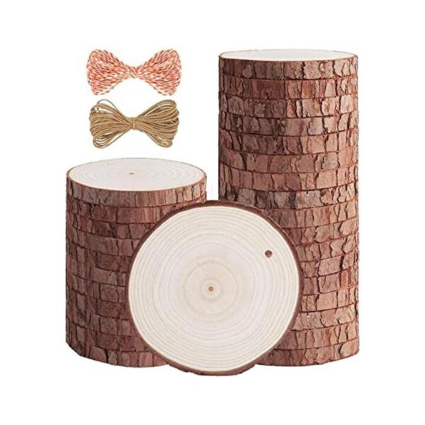 5ARTH Rebanadas de madera natural 30 piezas de 3.1 a 3.5_1