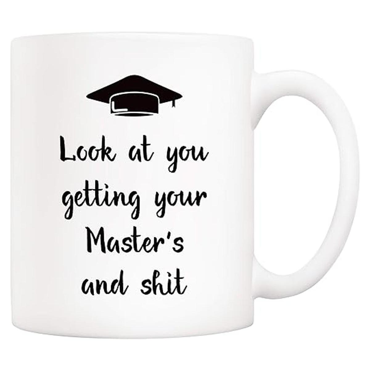 5Aup Regalos de Navidad Divertidos Masters Graduación Taza
