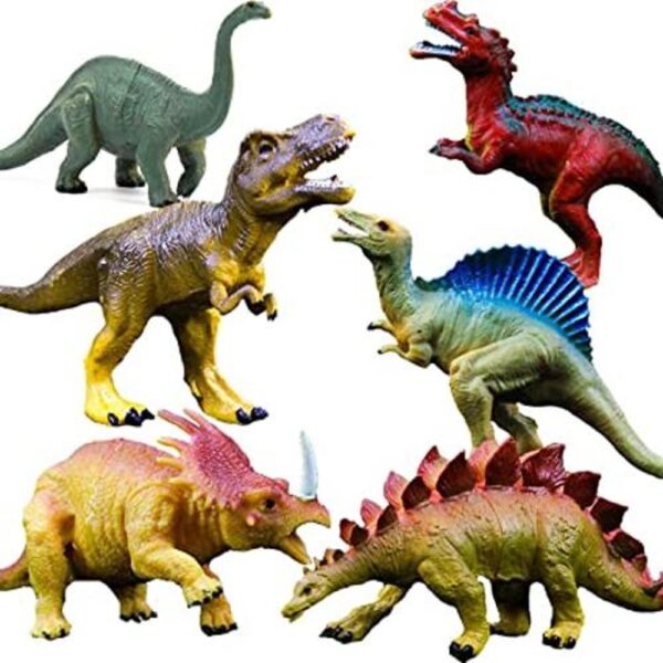Juego de 6 juguetes de figuras de dinosaurio realistas de_1