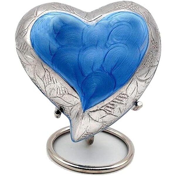 Urna de recuerdo de corazón azul cielo Mini urna de
