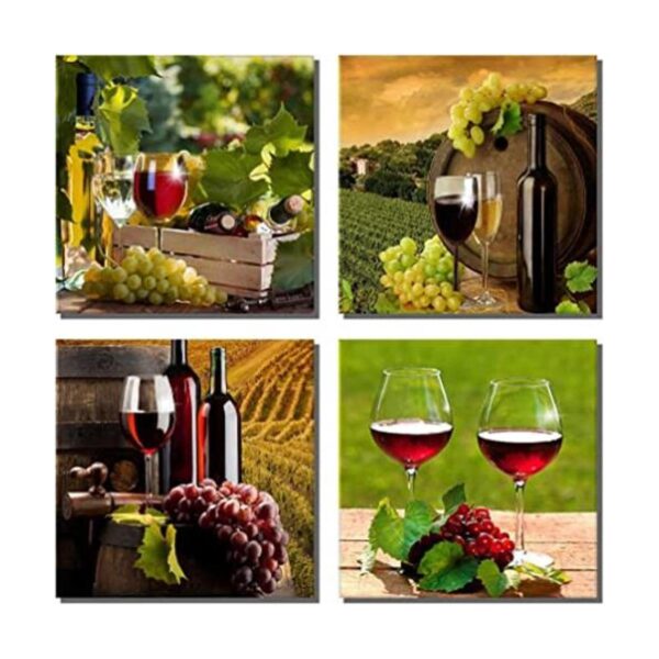 Soniuiug Copas de vino tinto arte moderno de pared