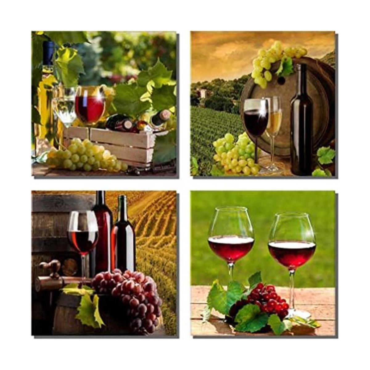 Soniuiug Copas de vino tinto arte moderno de pared