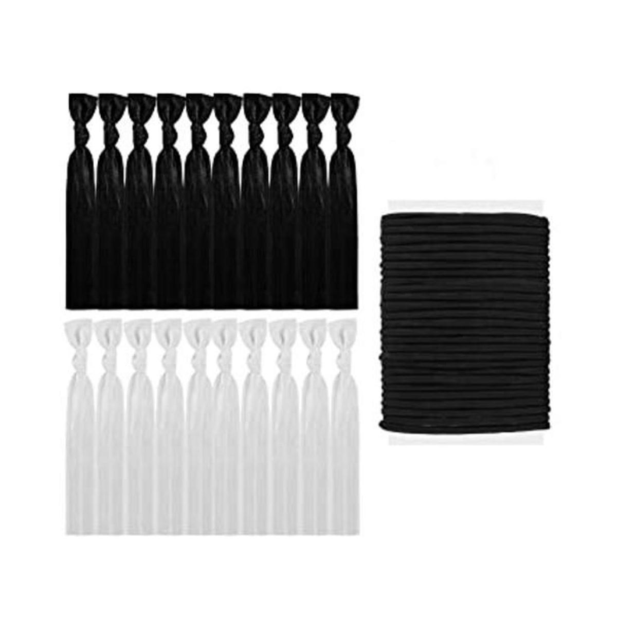 79style 60 lazos elásticos para el cabello color negro y