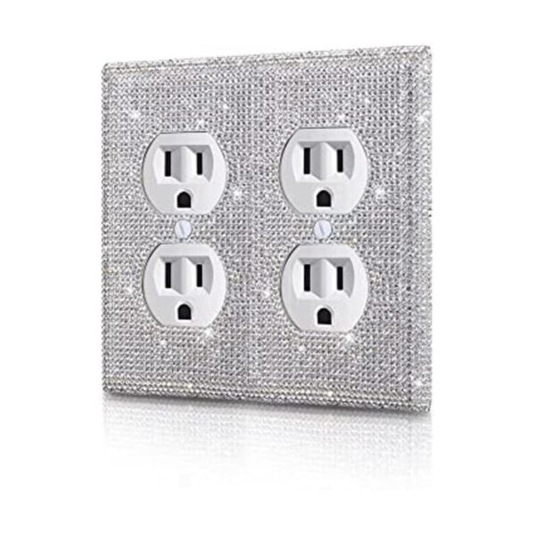Gaocai Platos de pared plateados brillantes con diamantes_1