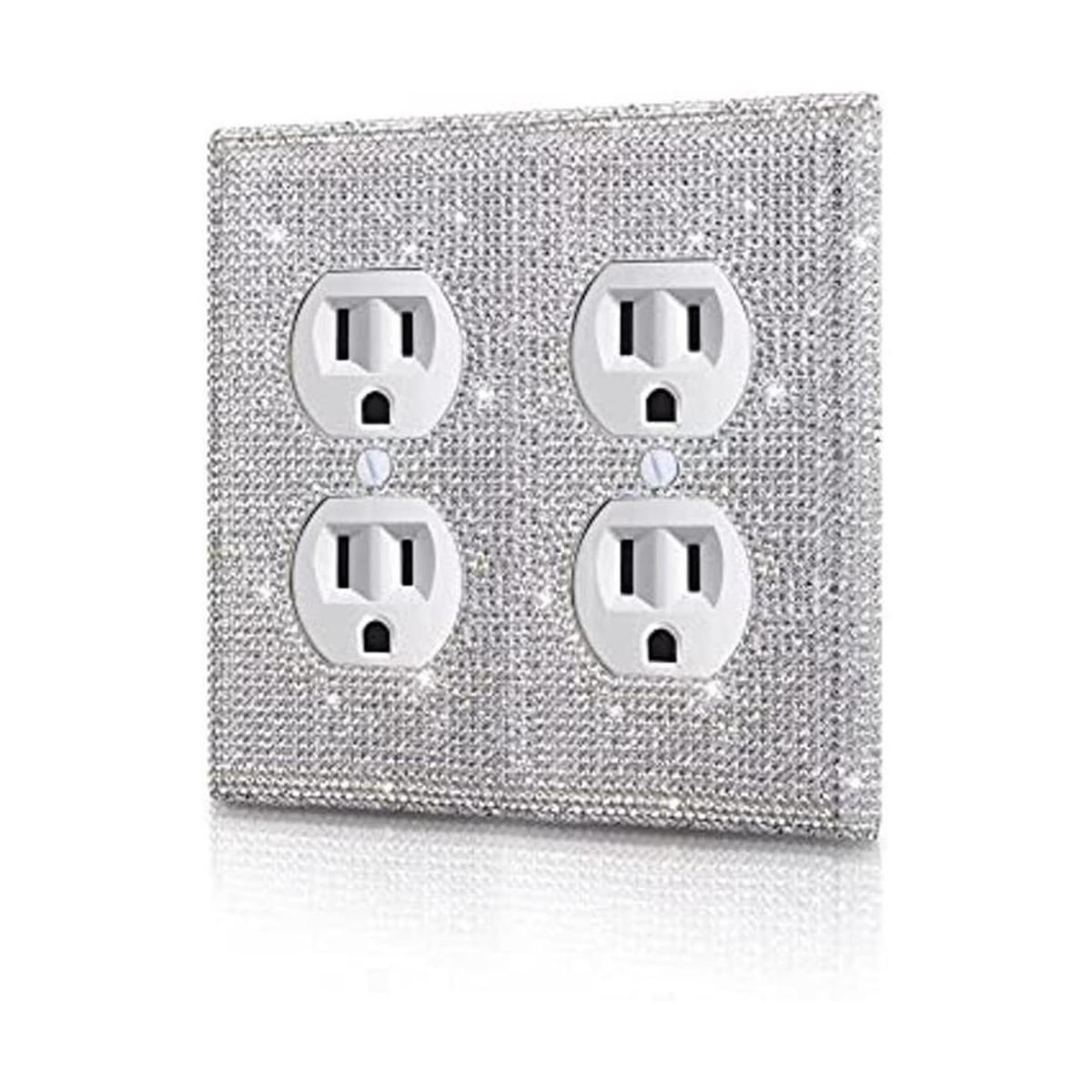 Gaocai Platos de pared plateados brillantes con diamantes