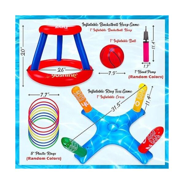 Juego de juguetes de piscina Aro de baloncesto flotante_3