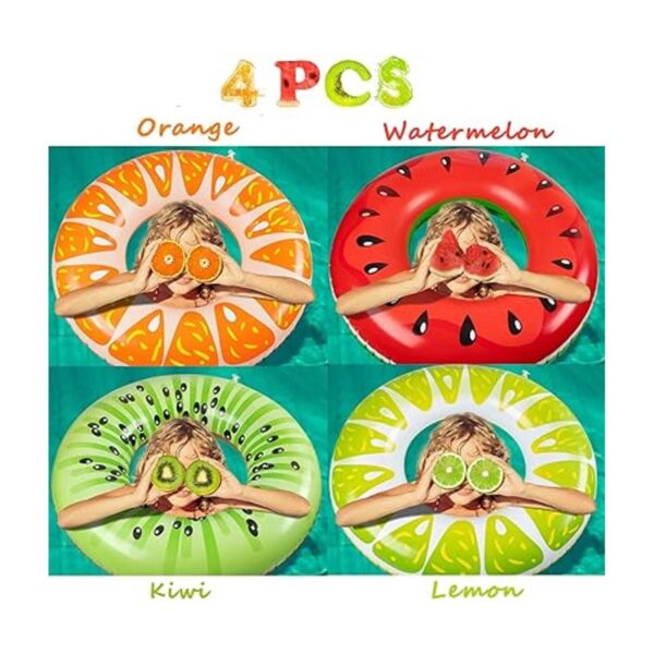 90shine 4 flotadores para piscina de frutas sandía kiwi