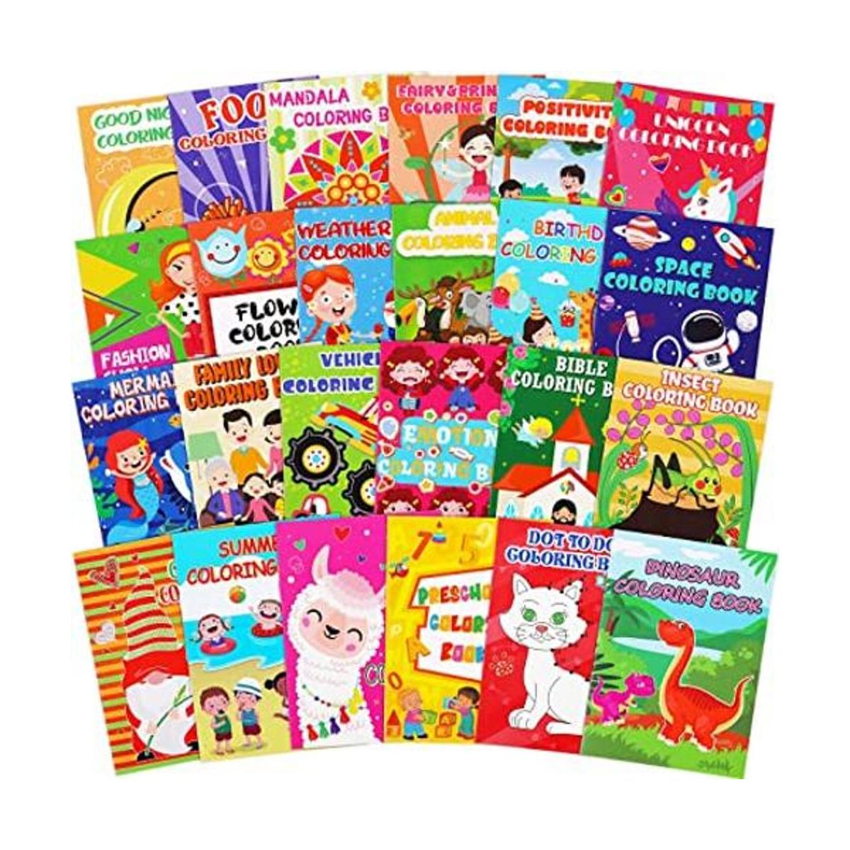 24 libros pequeños para colorear para niños de 2 a 4 años