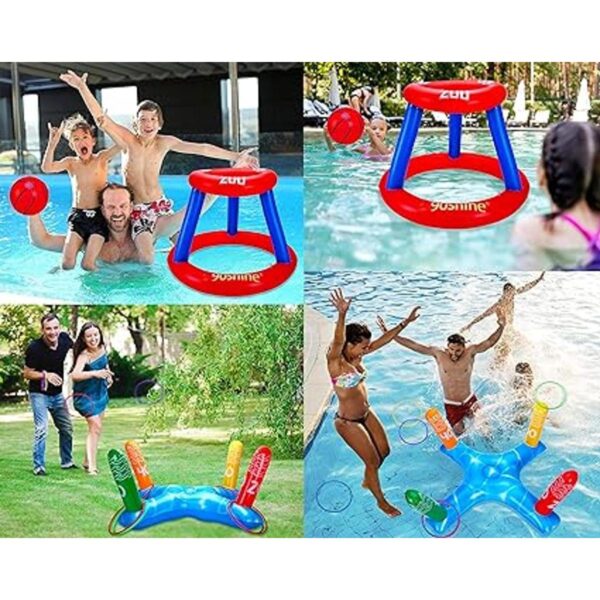 Juego de juguetes de piscina Aro de baloncesto flotante_5