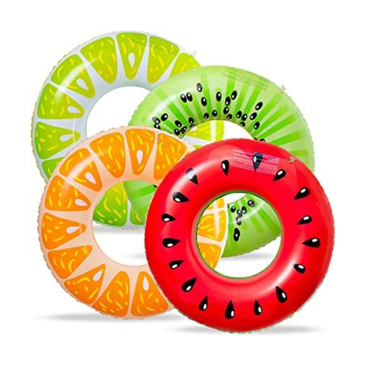 90shine 4 flotadores para piscina de frutas sandía kiwi