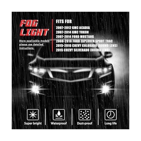 Driving Fog Lights Lamps Replacement for Chevy 0714_3