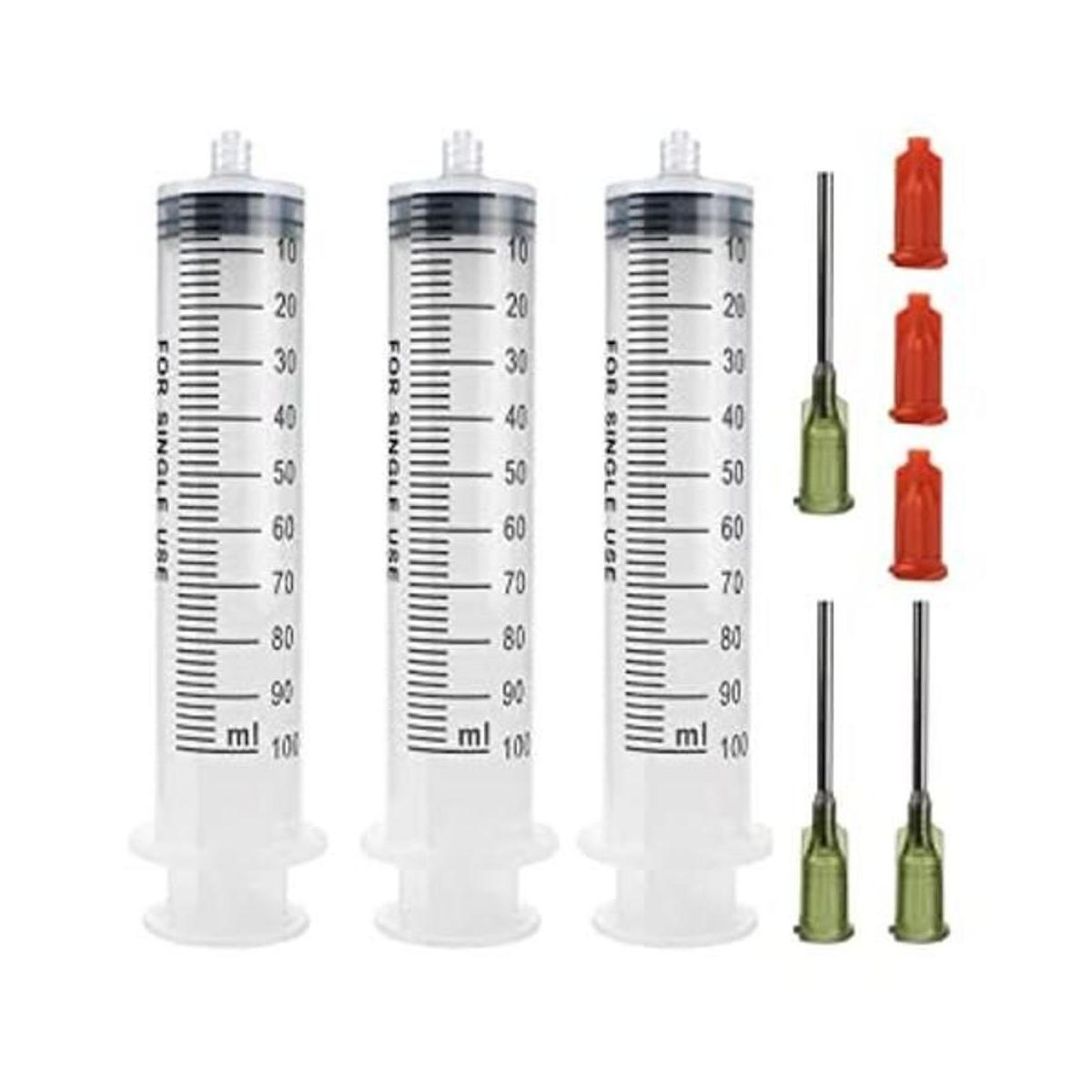 Paquete de 3 jeringas de 3.4 fl oz con agujas de punta