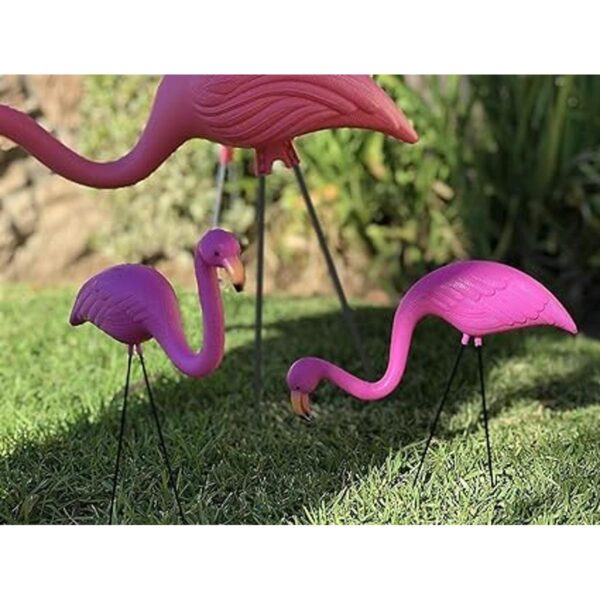 Juego de 2 pequeños adornos de flamencos rosados para_4