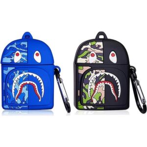 Funda de mochila para Airpods 1 y 2 diseño de tiburón_1