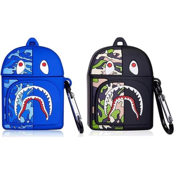 Funda de mochila para Airpods 1 y 2 diseño de tiburón_1