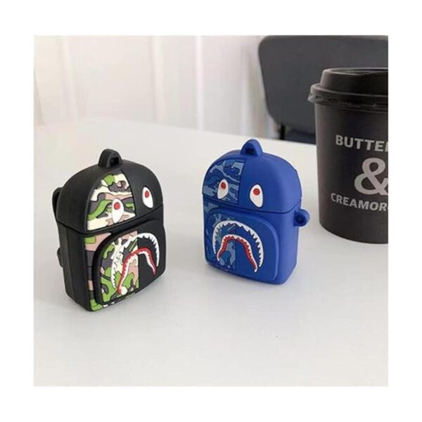 Funda de mochila para Airpods 1 y 2 diseño de tiburón_3