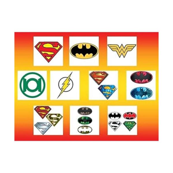 Tatuajes temporales grandes con logotipo de DC Comics para_2