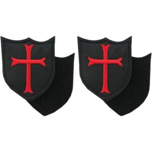 Knights Templario Parches bordados de gancho y bucle 2_1