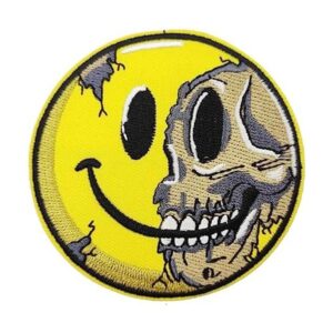Parche bordado de calavera Smile Face para planchar_1