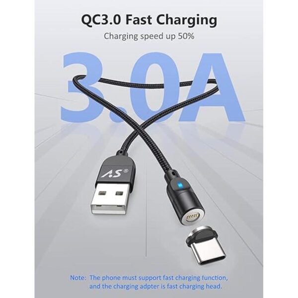 A.S Cable magnético USB 3 en 1 carga rápida y cable de_3