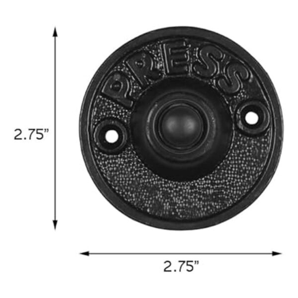 Timbre circular de hierro con cable en acabado de