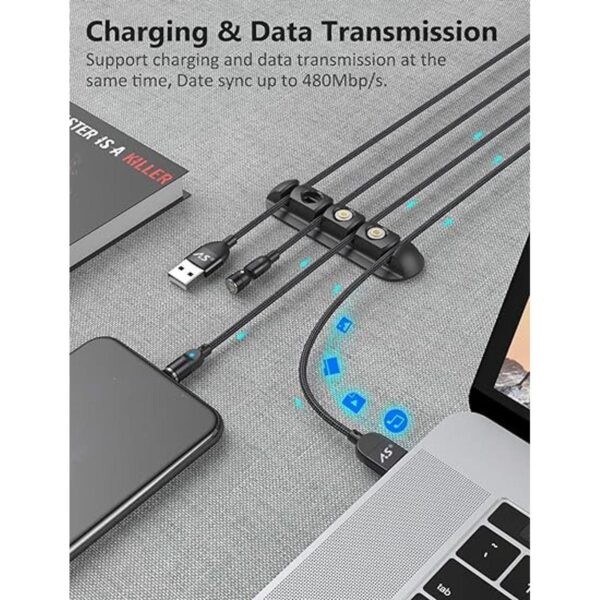 A.S Cable magnético USB 3 en 1 carga rápida y cable de_2
